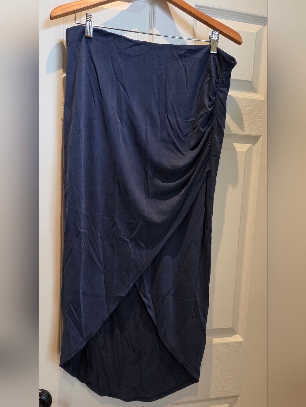Splendid Brand Slate Blue High-Low Faux Wrap Draped Women’s Skirt